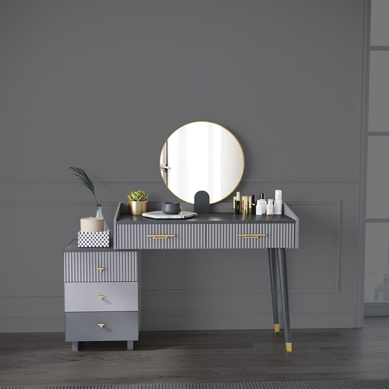Gray Makeup Table with 5 Storage Drawers 19.68" Wide Vanity Tables Clearhalo 'Bedroom Furniture' 'furn' 'furn_makeup_vanities' 'Furniture' 'Makeup Vanities' 'makeup_vanities' 6490619