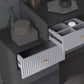 Gray Makeup Table with 5 Storage Drawers 19.68" Wide Vanity Tables Clearhalo 'Bedroom Furniture' 'furn' 'furn_makeup_vanities' 'Furniture' 'Makeup Vanities' 'makeup_vanities' 6490625