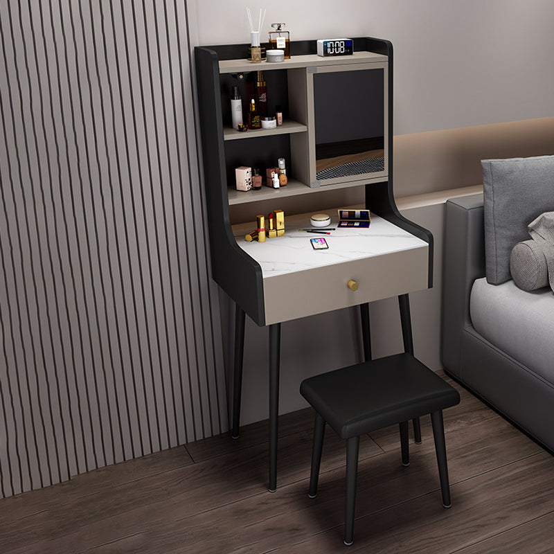 Tavolo da trucco con 1 cassetto e specchio da 17,12 "tavoli da vanità
