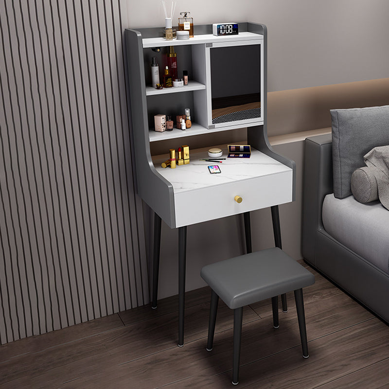 Tavolo da trucco con 1 cassetto e specchio da 17,12 "tavoli da vanità