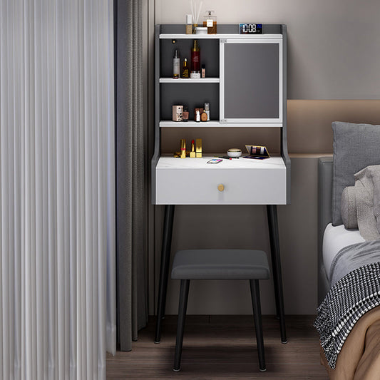 Tavolo da trucco con 1 cassetto e specchio da 17,12 "tavoli da vanità