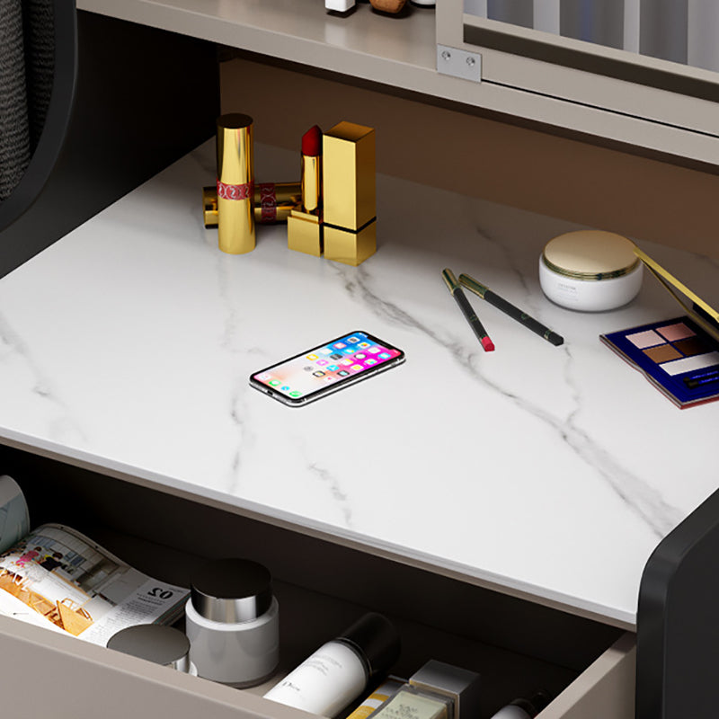 Tavolo da trucco con 1 cassetto e specchio da 17,12 "tavoli da vanità