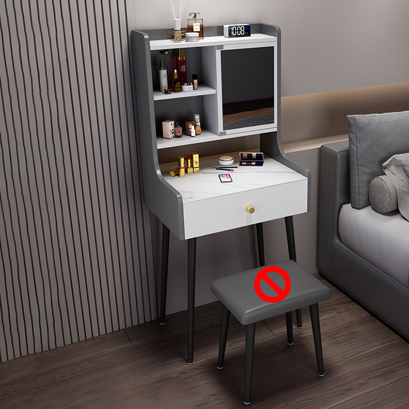 Tavolo da trucco con 1 cassetto e specchio da 17,12 "tavoli da vanità