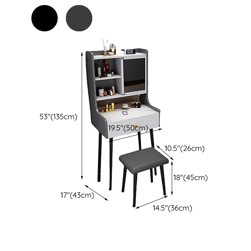 Tavolo da trucco con 1 cassetto e specchio da 17,12 "tavoli da vanità