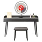 Table de maquillage noir avec 2 tiroirs de 17,7 "tables de vanité en bois de large