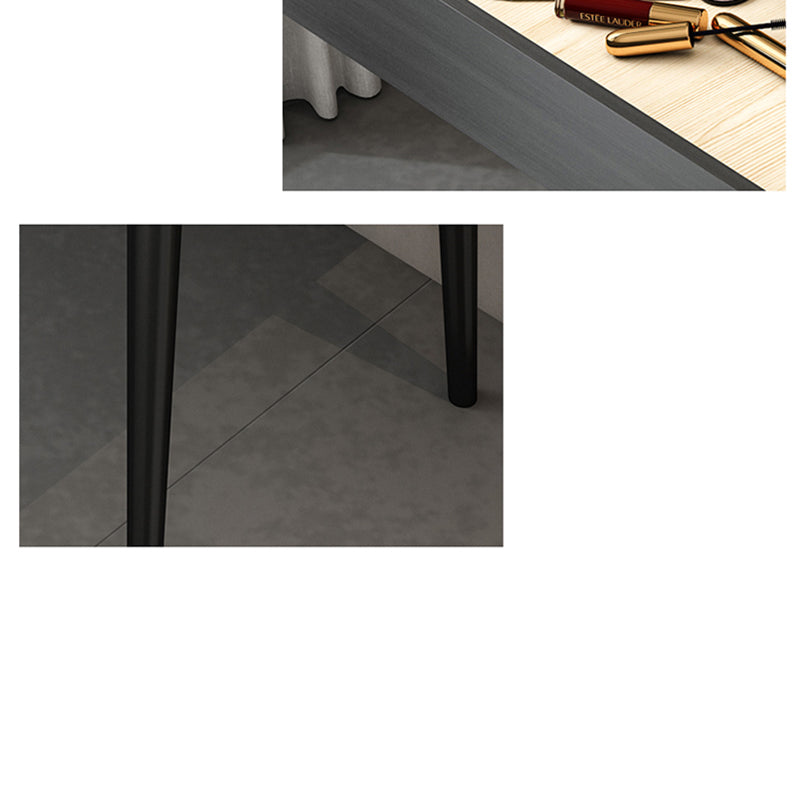 Black Makeup Table with 2 Drawers 17.7" Wide Wood Vanity Tables Clearhalo 'Bedroom Furniture' 'furn' 'furn_makeup_vanities' 'Furniture' 'Makeup Vanities' 'makeup_vanities' 6490654