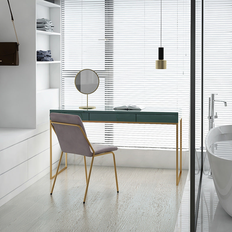 Glam Wood Make-up Vanity 17.71" Wide Vanity Tables with Storage Drawers, Green Clearhalo 'Bedroom Furniture' 'furn' 'furn_makeup_vanities' 'Furniture' 'Makeup Vanities' 'makeup_vanities' 6490681