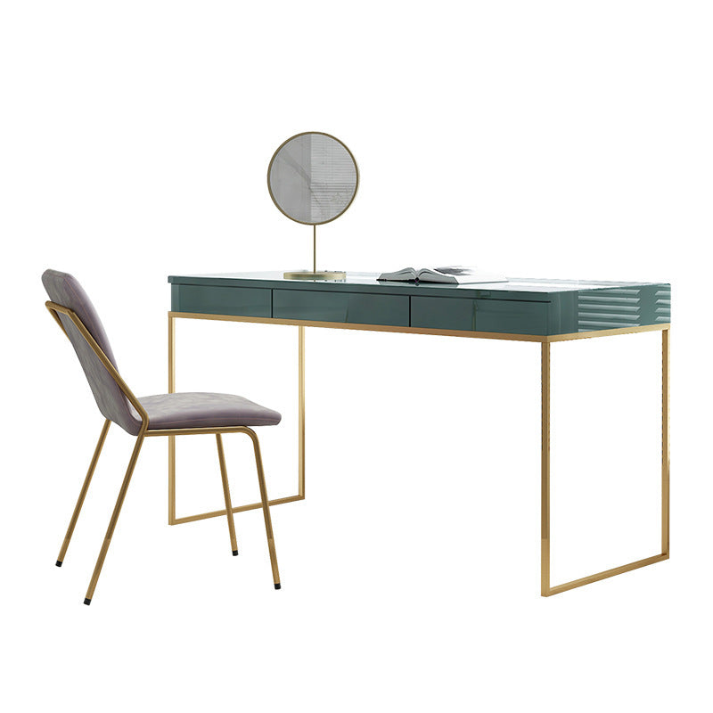 Glam Wood Make-up Vanity 17.71" Wide Vanity Tables with Storage Drawers, Green Clearhalo 'Bedroom Furniture' 'furn' 'furn_makeup_vanities' 'Furniture' 'Makeup Vanities' 'makeup_vanities' 6490682