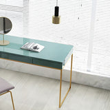 Glam Wood Make-up Vanity 17.71" Wide Vanity Tables with Storage Drawers, Green Clearhalo 'Bedroom Furniture' 'furn' 'furn_makeup_vanities' 'Furniture' 'Makeup Vanities' 'makeup_vanities' 6490684