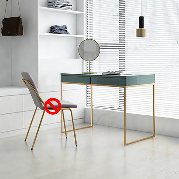 Glam Wood Make-up Vanity 17.71" Wide Vanity Tables with Storage Drawers, Green Makeup Vanity 39"L x 18"W x 30"H Clearhalo 'Bedroom Furniture' 'furn' 'furn_makeup_vanities' 'Furniture' 'Makeup Vanities' 'makeup_vanities' 6490685