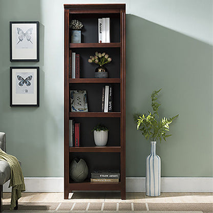 Mid-Century Modern 5 Tier Chest 72" Tall Solid Wood Storage Chest 23.5"L x 14"W x 72"H Dark Walnut Clearhalo 'Cabinets & Chests' 'cabinets_chests' 'furn' 'furn_cabinets_chests' 'Furniture' 'Living Room Furniture' 6490692