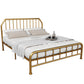 Solid Color Metal Open-Frame Bed Glam Slat Bed with Headboard Clearhalo 'Bedroom Furniture' 'Beds' 'furn' 'furn_beds' 'Furniture' 6490729