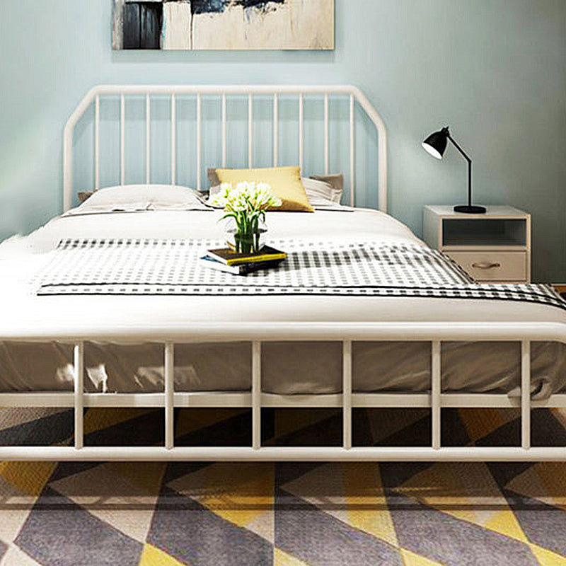Solid Color Metal Open-Frame Bed Glam Slat Bed with Headboard Clearhalo 'Bedroom Furniture' 'Beds' 'furn' 'furn_beds' 'Furniture' 6490730