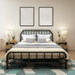 Solid Color Metal Open-Frame Bed Glam Slat Bed with Headboard Clearhalo 'Bedroom Furniture' 'Beds' 'furn' 'furn_beds' 'Furniture' 6490734