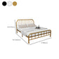 Solid Color Metal Open-Frame Bed Glam Slat Bed with Headboard Clearhalo 'Bedroom Furniture' 'Beds' 'furn' 'furn_beds' 'Furniture' 6490738