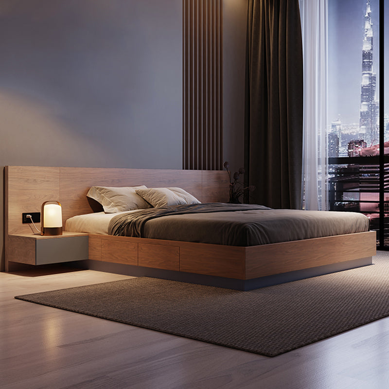 Brown Panel Bed Lift Up Storage Standard Rectangular Panel Bed Clearhalo 'Bedroom Furniture' 'Beds' 'furn' 'furn_beds' 'Furniture' 6490767