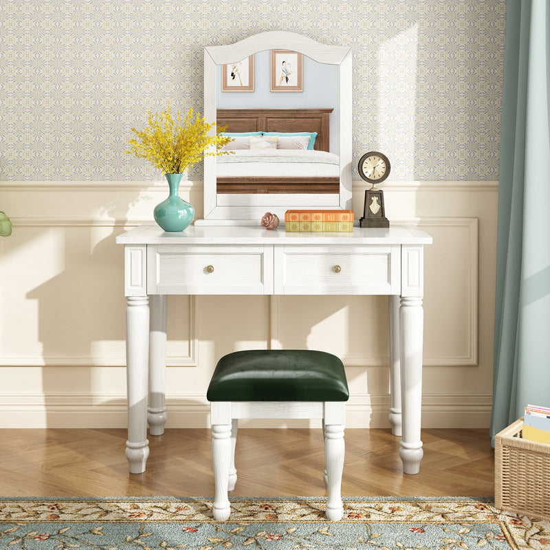 18.50" Wide Solid Wood Vanity Set with Mirror and Drawer Traditional Make-up Vanity