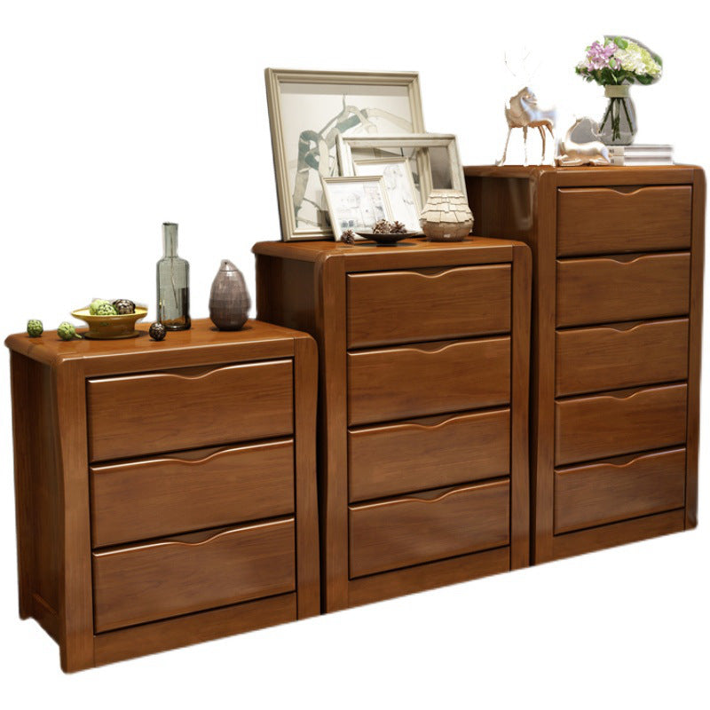 Mid-Century Modern Accent Chest with Drawers in Brown Rubberwood Clearhalo 'Cabinets & Chests' 'cabinets_chests' 'furn' 'furn_cabinets_chests' 'Furniture' 'Living Room Furniture' 6490854