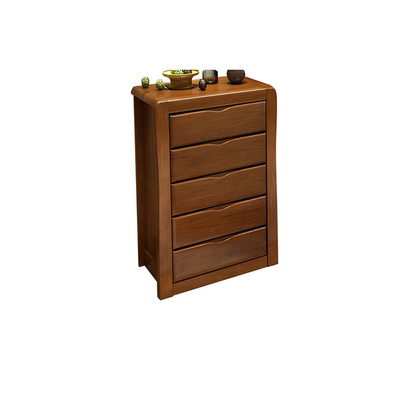 Mid-Century Modern Accent Chest with Drawers in Brown Rubberwood 5 Clearhalo 'Cabinets & Chests' 'cabinets_chests' 'furn' 'furn_cabinets_chests' 'Furniture' 'Living Room Furniture' 6490858