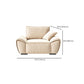 Beige Flared Arm Sofa Faux Leather Seating with Pillows for Living Room