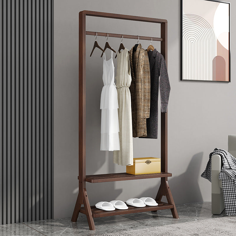 Contemporary Style Coat Hanger Double Shelves Solid Wood Coat Rack for Living Room Clearhalo 'Entry & Mudroom Furniture' 'furn' 'furn_hall_tree_coat_racks' 'Furniture' 'Hall Trees & Coat Racks' 'hall_tree_coat_racks' 6491027