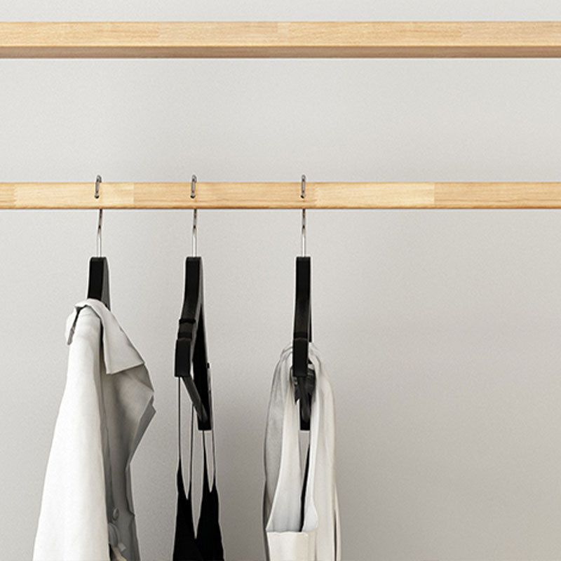 Contemporary Style Coat Hanger Double Shelves Solid Wood Coat Rack for Living Room Clearhalo 'Entry & Mudroom Furniture' 'furn' 'furn_hall_tree_coat_racks' 'Furniture' 'Hall Trees & Coat Racks' 'hall_tree_coat_racks' 6491030