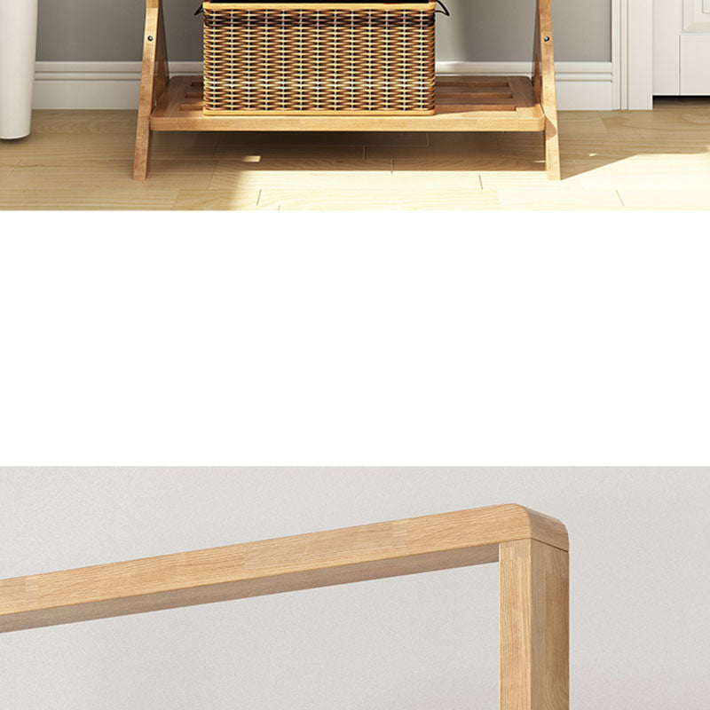 Contemporary Style Coat Hanger Double Shelves Solid Wood Coat Rack for Living Room Clearhalo 'Entry & Mudroom Furniture' 'furn' 'furn_hall_tree_coat_racks' 'Furniture' 'Hall Trees & Coat Racks' 'hall_tree_coat_racks' 6491032