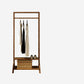 Contemporary Style Coat Hanger Double Shelves Solid Wood Coat Rack for Living Room 23.6"L x 14.2"W x 65"H Walnut Clearhalo 'Entry & Mudroom Furniture' 'furn' 'furn_hall_tree_coat_racks' 'Furniture' 'Hall Trees & Coat Racks' 'hall_tree_coat_racks' 6491036