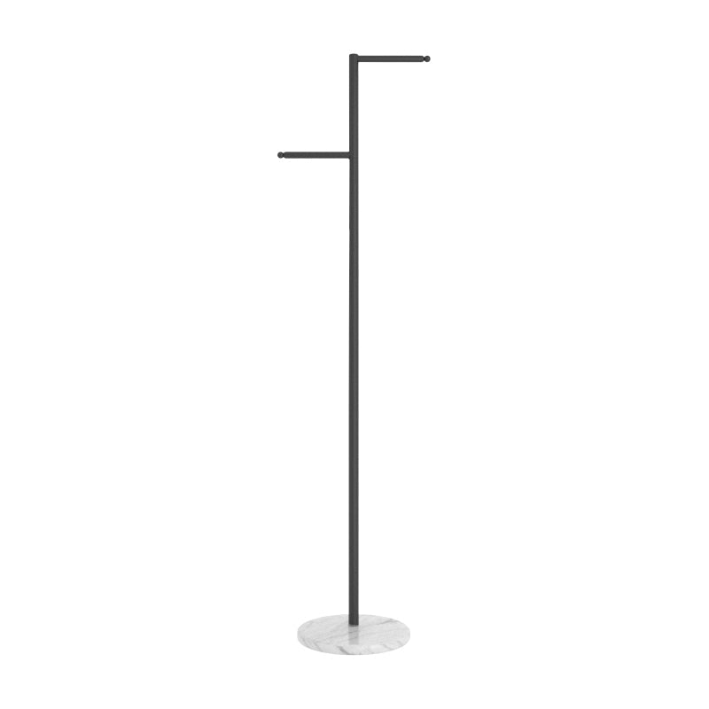 Creative Metal Clothes Hanger Round Marble Bottom Coat Rack for Bedroom Matte Black Clearhalo 'Entry & Mudroom Furniture' 'furn' 'furn_hall_tree_coat_racks' 'Furniture' 'Hall Trees & Coat Racks' 'hall_tree_coat_racks' 6491043