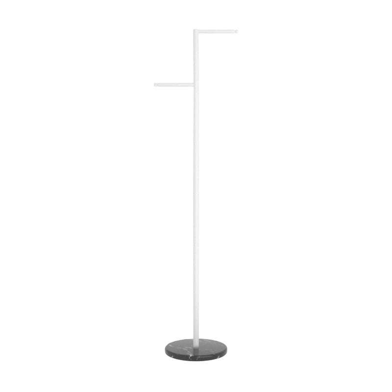 Creative Metal Clothes Hanger Round Marble Bottom Coat Rack for Bedroom Gloss White Clearhalo 'Entry & Mudroom Furniture' 'furn' 'furn_hall_tree_coat_racks' 'Furniture' 'Hall Trees & Coat Racks' 'hall_tree_coat_racks' 6491046