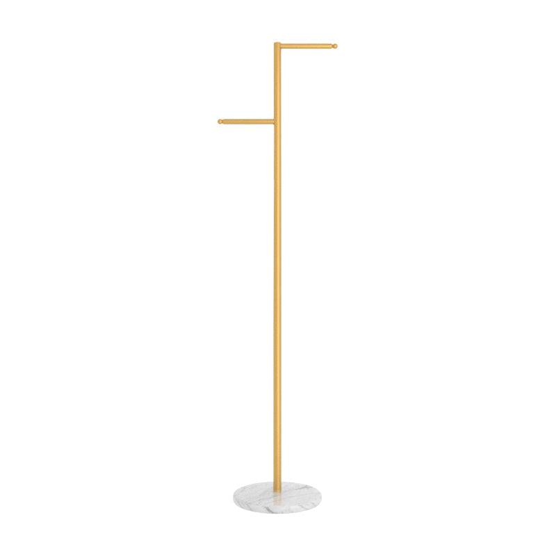 Creative Metal Clothes Hanger Round Marble Bottom Coat Rack for Bedroom Gold-White Clearhalo 'Entry & Mudroom Furniture' 'furn' 'furn_hall_tree_coat_racks' 'Furniture' 'Hall Trees & Coat Racks' 'hall_tree_coat_racks' 6491051