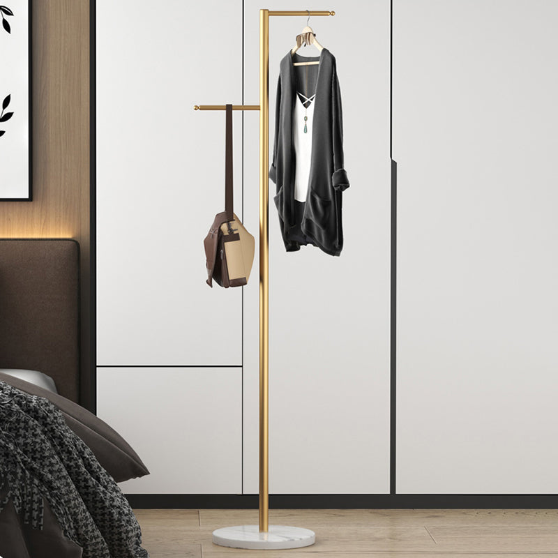 Creative Metal Clothes Hanger Round Marble Bottom Coat Rack for Bedroom Clearhalo 'Entry & Mudroom Furniture' 'furn' 'furn_hall_tree_coat_racks' 'Furniture' 'Hall Trees & Coat Racks' 'hall_tree_coat_racks' 6491057