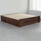 Moderne Plattformbett Walnussmassivholz Standard Bett mit Lagerung