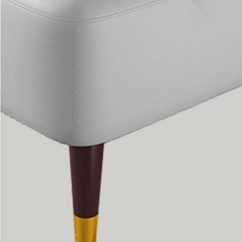 Ottoman moderne du milieu du siècle Ottoman carré en cuir authentique avec des jambes de chaise