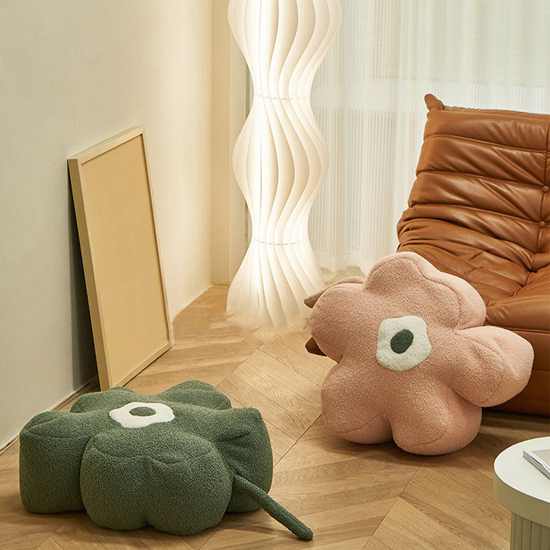 Contemporary Pouf Ottoman Velvet Upholstered Flower Shape Ottoman Clearhalo 'furn' 'furn_ottomans_poufs' 'Furniture' 'Living Room Furniture' 'Ottomans & Poufs' 'ottomans_poufs' 6493470