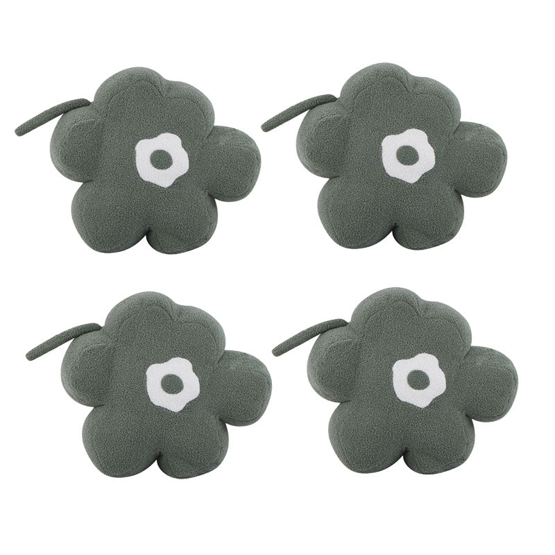 Contemporary Pouf Ottoman Velvet Upholstered Flower Shape Ottoman Green 4 Piece Set Clearhalo 'furn' 'furn_ottomans_poufs' 'Furniture' 'Living Room Furniture' 'Ottomans & Poufs' 'ottomans_poufs' 6493475