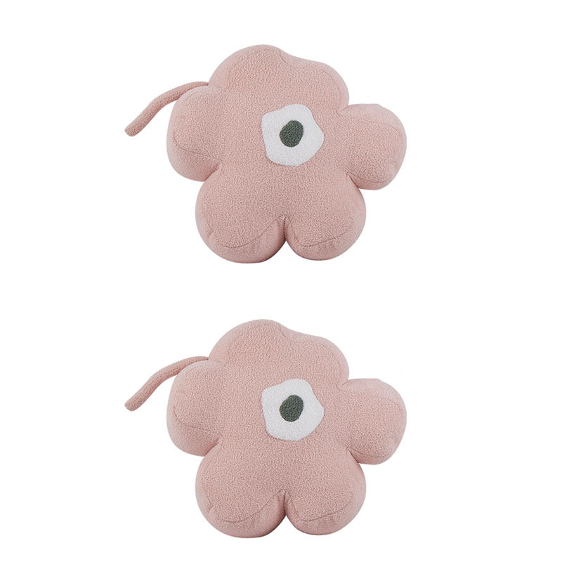 Contemporary Pouf Ottoman Velvet Upholstered Flower Shape Ottoman Pink 2 Piece Set Clearhalo 'furn' 'furn_ottomans_poufs' 'Furniture' 'Living Room Furniture' 'Ottomans & Poufs' 'ottomans_poufs' 6493482