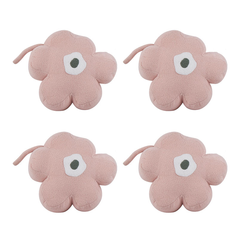 Contemporary Pouf Ottoman Velvet Upholstered Flower Shape Ottoman Pink 4 Piece Set Clearhalo 'furn' 'furn_ottomans_poufs' 'Furniture' 'Living Room Furniture' 'Ottomans & Poufs' 'ottomans_poufs' 6493484