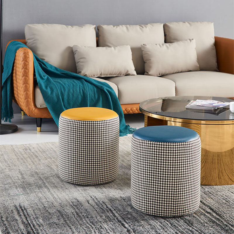 Modern Stain Resistant Pouf Round Shape Pouf for Living Room Clearhalo 'furn' 'furn_ottomans_poufs' 'Furniture' 'Living Room Furniture' 'Ottomans & Poufs' 'ottomans_poufs' 6493522