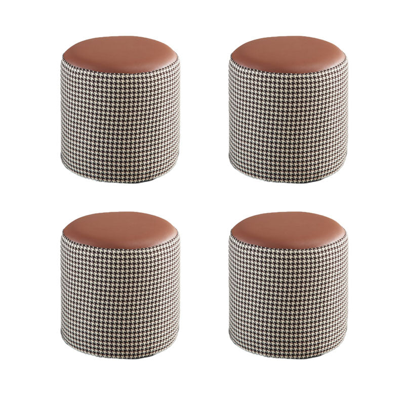 Modern Stain Resistant Pouf Round Shape Pouf for Living Room Coffee 4 Piece Set Clearhalo 'furn' 'furn_ottomans_poufs' 'Furniture' 'Living Room Furniture' 'Ottomans & Poufs' 'ottomans_poufs' 6493535