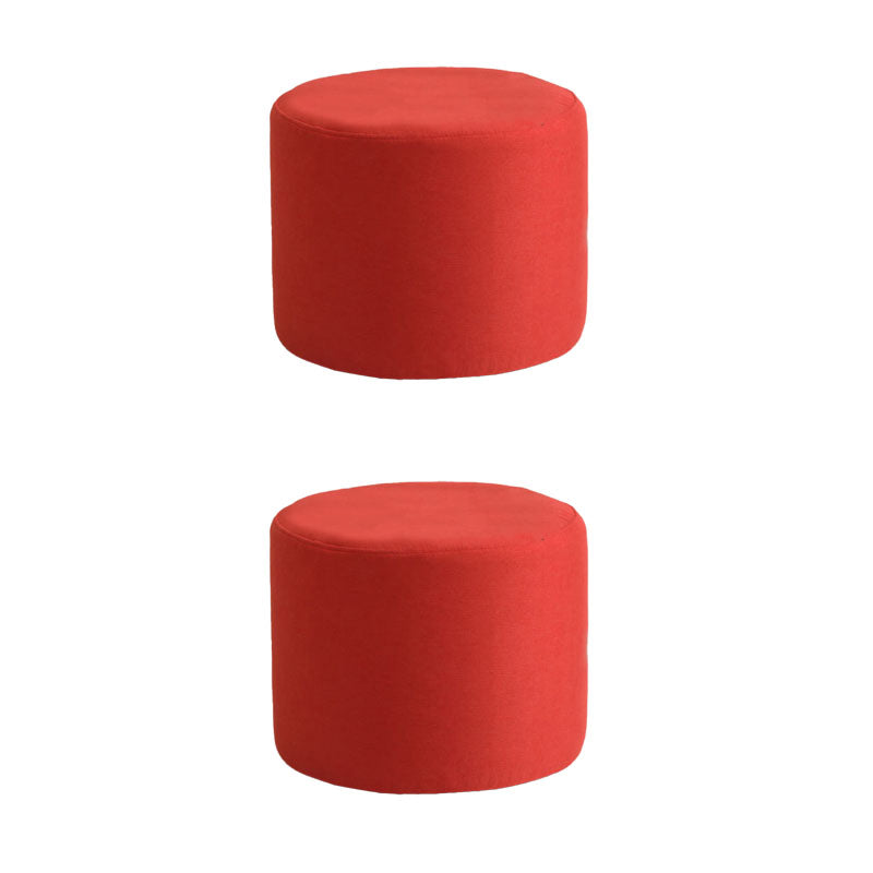 Contemporary Pure Color Footstool Round Tear Resistant Footstool