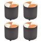 Modern Leather Pouf Stain Resistant Color Pouf for Drawing Room Brown-Black 4 Piece Set Clearhalo 'furn' 'furn_ottomans_poufs' 'Furniture' 'Living Room Furniture' 'Ottomans & Poufs' 'ottomans_poufs' 6493603