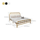 Metal Open-Frame Bed Scooped Solid Color Slat Bed with Custom Gold Leg Clearhalo 'Bedroom Furniture' 'Beds' 'furn' 'furn_beds' 'Furniture' 6493729