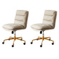 Modern Tufted Managers Chair Faux Leather Desk Mid-Back Chair White 2 Piece Set Star Base Clearhalo 'furn' 'furn_office_chair' 'Furniture' 'Office Chairs' 'Office Furniture' 'office_chair' 6493754