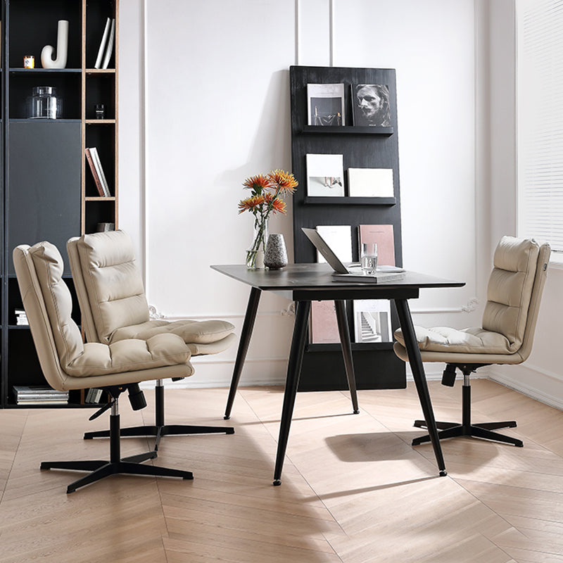 Modern Tufted Managers Chair Faux Leather Desk Mid-Back Chair Clearhalo 'furn' 'furn_office_chair' 'Furniture' 'Office Chairs' 'Office Furniture' 'office_chair' 6493756