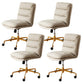 Modern Tufted Managers Chair Faux Leather Desk Mid-Back Chair White 4 Piece Set Star Base Clearhalo 'furn' 'furn_office_chair' 'Furniture' 'Office Chairs' 'Office Furniture' 'office_chair' 6493757