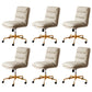 Modern Tufted Managers Chair Faux Leather Desk Mid-Back Chair White 6 Piece Set Star Base Clearhalo 'furn' 'furn_office_chair' 'Furniture' 'Office Chairs' 'Office Furniture' 'office_chair' 6493759