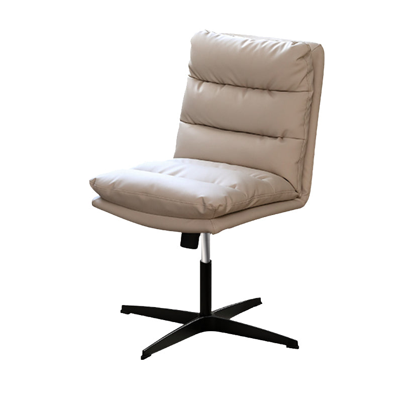 Modern Tufted Managers Chair Faux Leather Desk Mid-Back Chair White 1 Piece 4-Star Clearhalo 'furn' 'furn_office_chair' 'Furniture' 'Office Chairs' 'Office Furniture' 'office_chair' 6493762