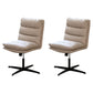 Modern Tufted Managers Chair Faux Leather Desk Mid-Back Chair White 2 Piece Set 4-Star Clearhalo 'furn' 'furn_office_chair' 'Furniture' 'Office Chairs' 'Office Furniture' 'office_chair' 6493765