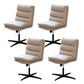 Modern Tufted Managers Chair Faux Leather Desk Mid-Back Chair White 4 Piece Set 4-Star Clearhalo 'furn' 'furn_office_chair' 'Furniture' 'Office Chairs' 'Office Furniture' 'office_chair' 6493766